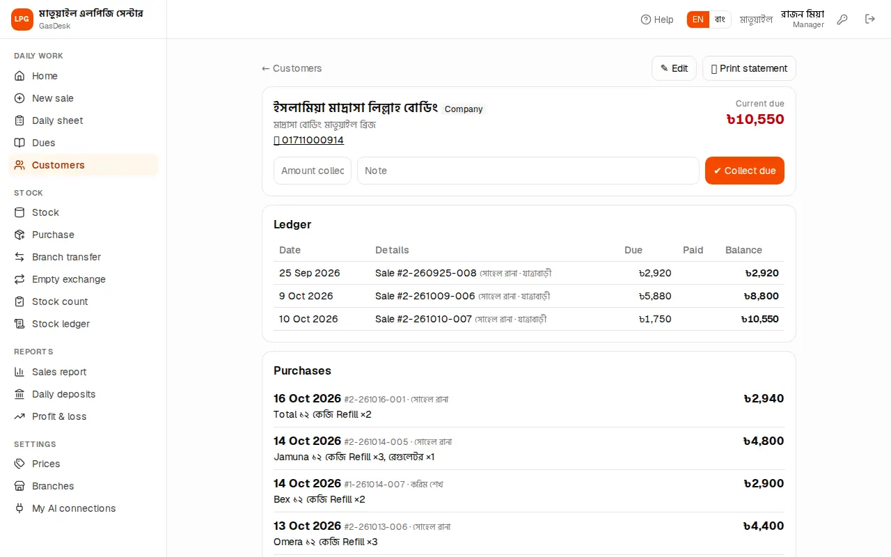 Customer ledger
