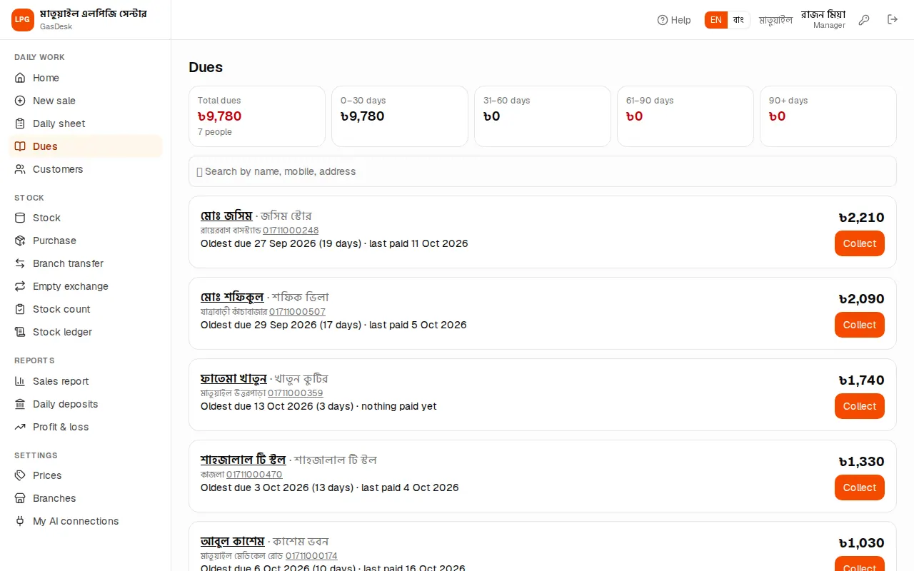 Dues page
